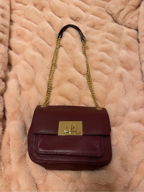 Michael Kors Handbags - Michael Kors Women's Burgundy Leather Chain-Handle Shoulder Bag